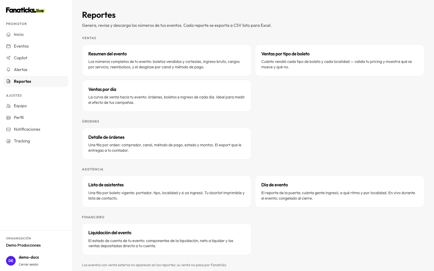 Suite de reportes